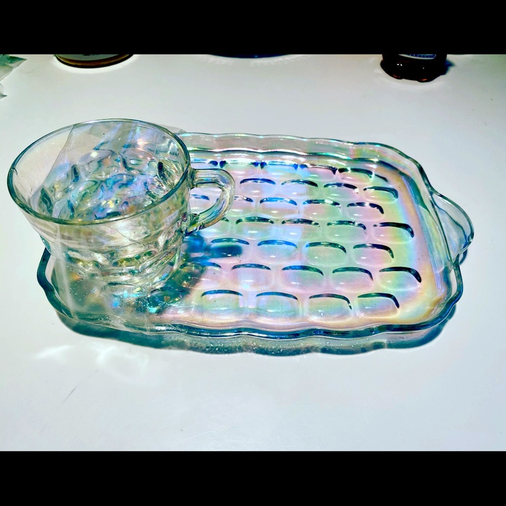 COPY - Federal glass snack plate and cup
